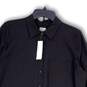 NWT Womens Black Long Sleeve Front Pocket Collared Button-Up Shirt Size 2 image number 3