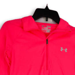 Womens Pink Semi-Fitted Quarter Zip Long Sleeve Athletic Jacket Size XS