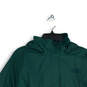 Womens Green Long Sleeve Hooded Full-Zip Rain Jacket Size Large image number 3