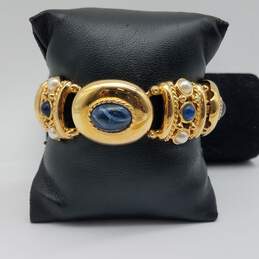 Joan Rivers Gold Tone Asst. Gemstone Statement 7 1/2" Bracelet 74.4g