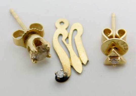 14K Gold Scrap Jewelry w/Diamonds & Jade  6.8g image number 3