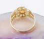 14K Gold Opal Oval Cabochon Open Scrolled Band Ring 3.5g image number 2