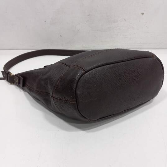 The Sak Brown Pebbled Leather Shoulder Bag Satchel Purse image number 3