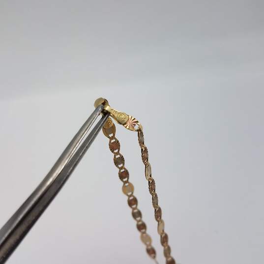 K 10k Gold Sunburst Necklace w/2 Tone Rose Heart Pendant 5.3g image number 10