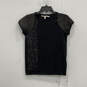 Womens Black Sequin Short Sleeve Crew Neck Pullover T-Shirt Size Medium image number 1