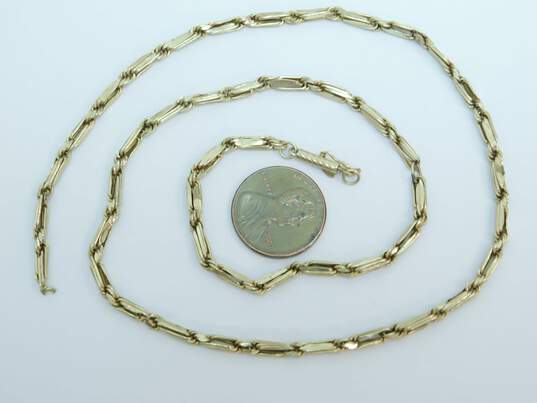 14K Gold Twisted Fancy Chain Necklace For Repair 4.8g image number 3