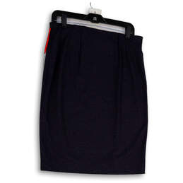 NWT Womens Blue Pleated Knee Length Straight & Pencil Skirt Size Medium