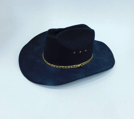Western Express, Inc Black Wool Felt Cowboy Hat Fitted L/XL image number 1