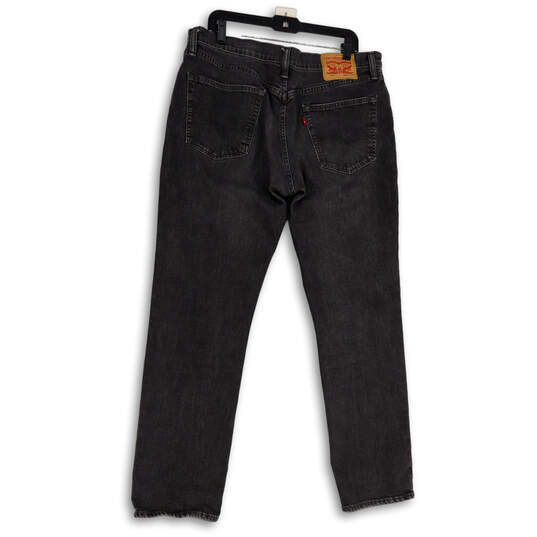Womens Black Denim Dark Wash Slim Fit Pockets Straight Leg Jeans Size 36x32 image number 2