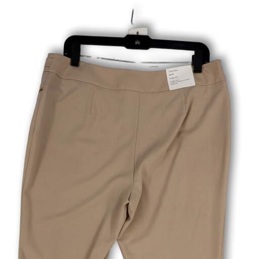 NWT Womens Tan Flat Front Stretch Straight Leg Slim Fit Ankle Pants Size 10 image number 4