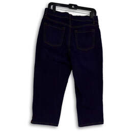 Womens Blue Denim Dark Wash Pockets Straight Leg Capri Jeans Size 10 alternative image