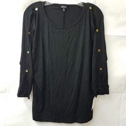 Ellen Tracy Women's Black Stretch Long Sleeve Shirt Size M NWT