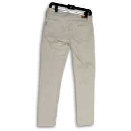 Womens White Denim Regular Fit Light Wash Stretch Pocket Skinny Jeans Sz 27 alternative image