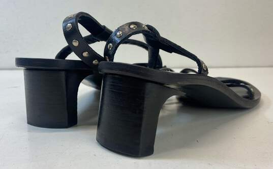 Anine Bing Black Leather Studded Sandals Heels Shoes Size 37 image number 5