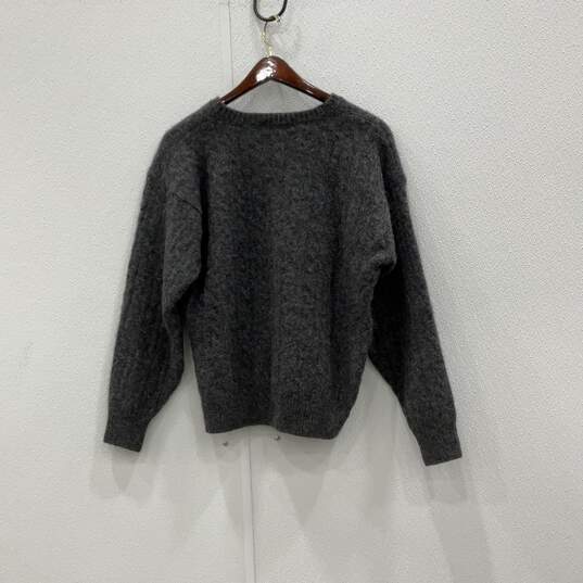 Burberry Womens Gray Fuzzy Crew Neck Long Sleeve Pullover Sweater Size S /COA image number 2