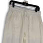 NWT Womens White Elastic Waist Tapered Leg Jogger Pants Size Medium image number 3