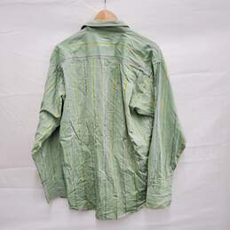 Patagonia MN's Long Sleeve Stripe Pale Green Pearl Button Shirt Size L alternative image