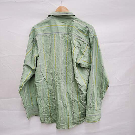 Patagonia MN's Long Sleeve Stripe Pale Green Pearl Button Shirt Size L image number 2