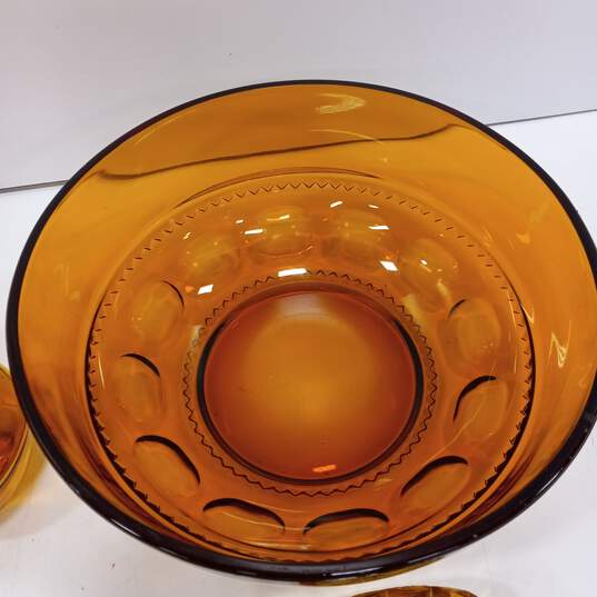 Bundle of 13 Amber Glass Dishes image number 5