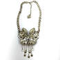 Designer Betsey Johnson Gold-Tone Pink Glitter Butterfly Pendant Necklace image number 3