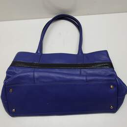 Kate Spade Blue Leather Snap Closure Tote Bag alternative image