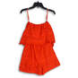 NWT Womens Red Spaghetti Strap Embroidered One Piece Romper Size Small image number 2
