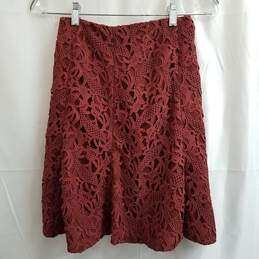 Club Monaco Synnove Lace Skirt In Rouge/Red Size 0
