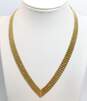 Exquisite Vintage 14K Yellow Gold Mesh Chevron Collar Necklace 41.0g image number 1