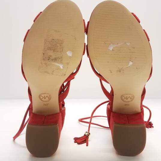 Michael Kors Strappy Red Suede Women's Heels Size 5M image number 6