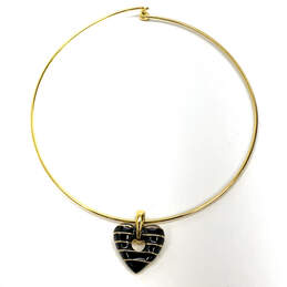 Designer Joan Rivers Gold-Tone Black Heart Shape Pendant Choker Necklace alternative image