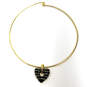 Designer Joan Rivers Gold-Tone Black Heart Shape Pendant Choker Necklace image number 2