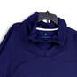 Mens Blue High Neck Drawstring Waist Long Sleeve Pullover Sweatshirt Size L image number 3