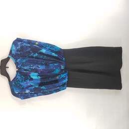 Tina Turk Women Blue And Black Midi Dress Size 0 alternative image