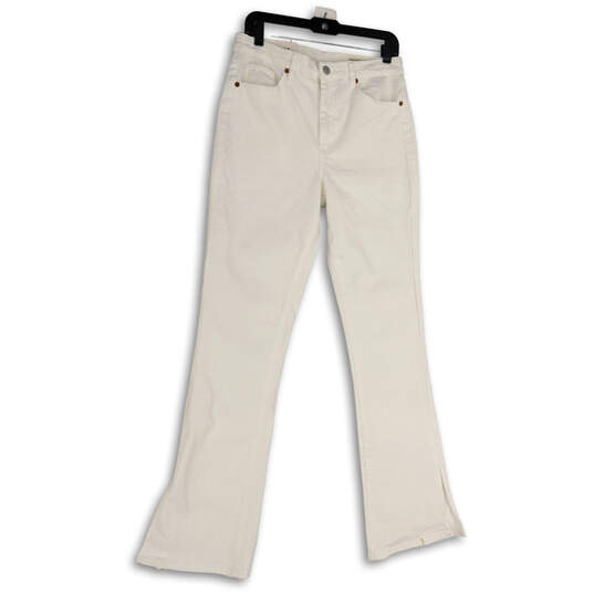 NWT Womens White Denim High Rise Light Wash Pockets Flared Jeans Size 30 image number 1