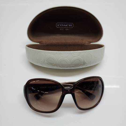 AUTHENTICATED COACH S3010 BROWN ROUNDED SUNGLASSES image number 1