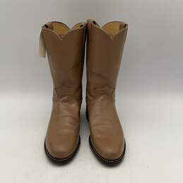Justin Womens Roper Camel Brown Leather Mid-Calf Cowgirl Western Boots Size 7 C