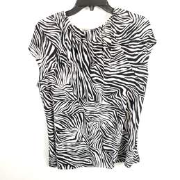 Michael Kors Women White Zebra Print Blouse XL alternative image