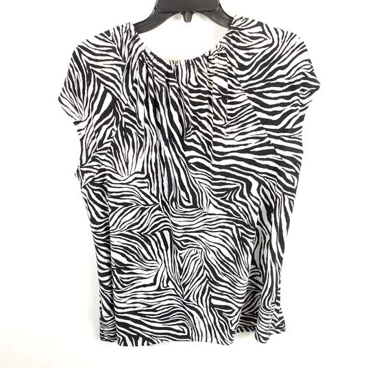 Michael Kors Women White Zebra Print Blouse XL image number 2