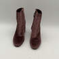 Womens Taye Pink Velvet Almond Toe Side Zip Block Heel Ankle Booties Size 8 image number 1