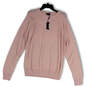 NWT Womens Pink Crew Neck Long Sleeve Tight-Knit Pullover Sweater Size L image number 1