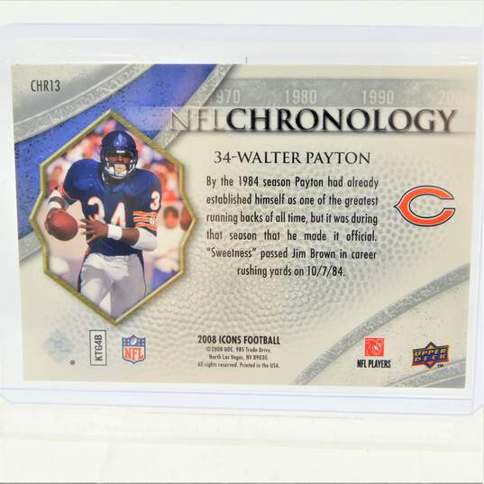 2008 Walter Payton Upper Deck Icons NFL Chronology Rainbow Blue /250 Chicago Bears image number 2