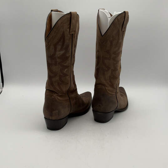 Womens Brown Leather Pointed Toe Modern Cowboy Western  Boots Size 10 image number 3