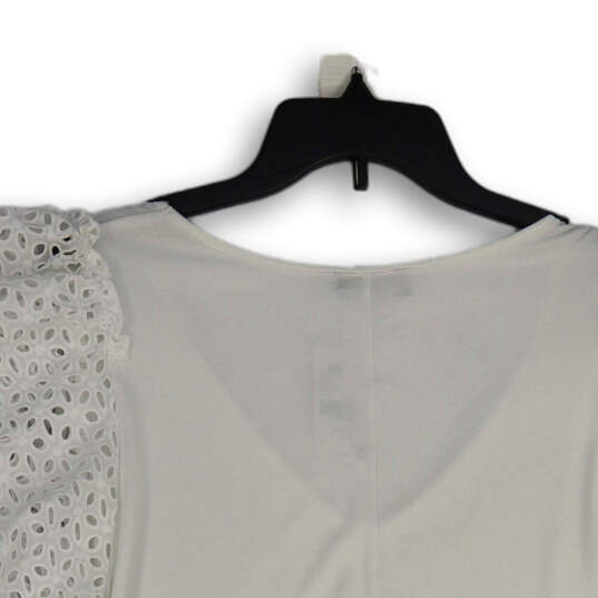 NWT Womens White Short Sleeve V-Neck Pullover Blouse Top Size 14/16 image number 4