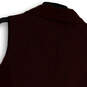 Womens Red Collared Pocket V-Neck Sleeveless Full-Zip Vest Size Small image number 4
