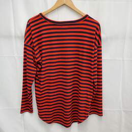 NWT Lou & Grey Stripe Blue & Orange Ribbed Signature Jersey Shirttail Top Size L alternative image