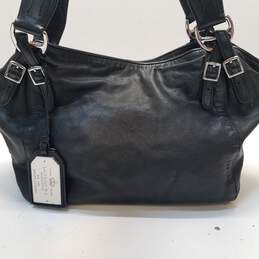 Lauren Ralph Lauren Leather Buckle Shoulder Bag Black