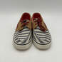 Womens STS91549 Blue White Striped Round Toe Lace Up Boat Shoes Size 5 M image number 2