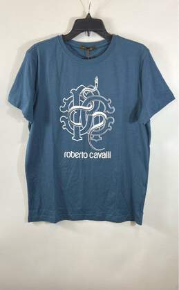 Roberto Cavalli Blue T-Shirt - Size X Large