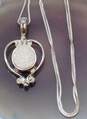 Artisan Sajen Sterling Silver Druzy Pendant Necklace & Hoop Earrings 11.5g image number 5