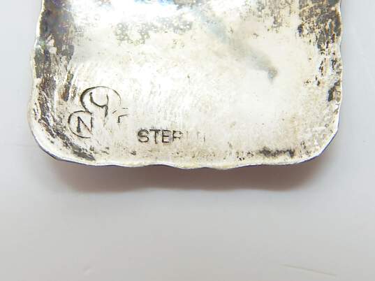 Vintage Stuart Nye 925 Sterling Silver Hammered Drop Earrings 4.1g image number 2
